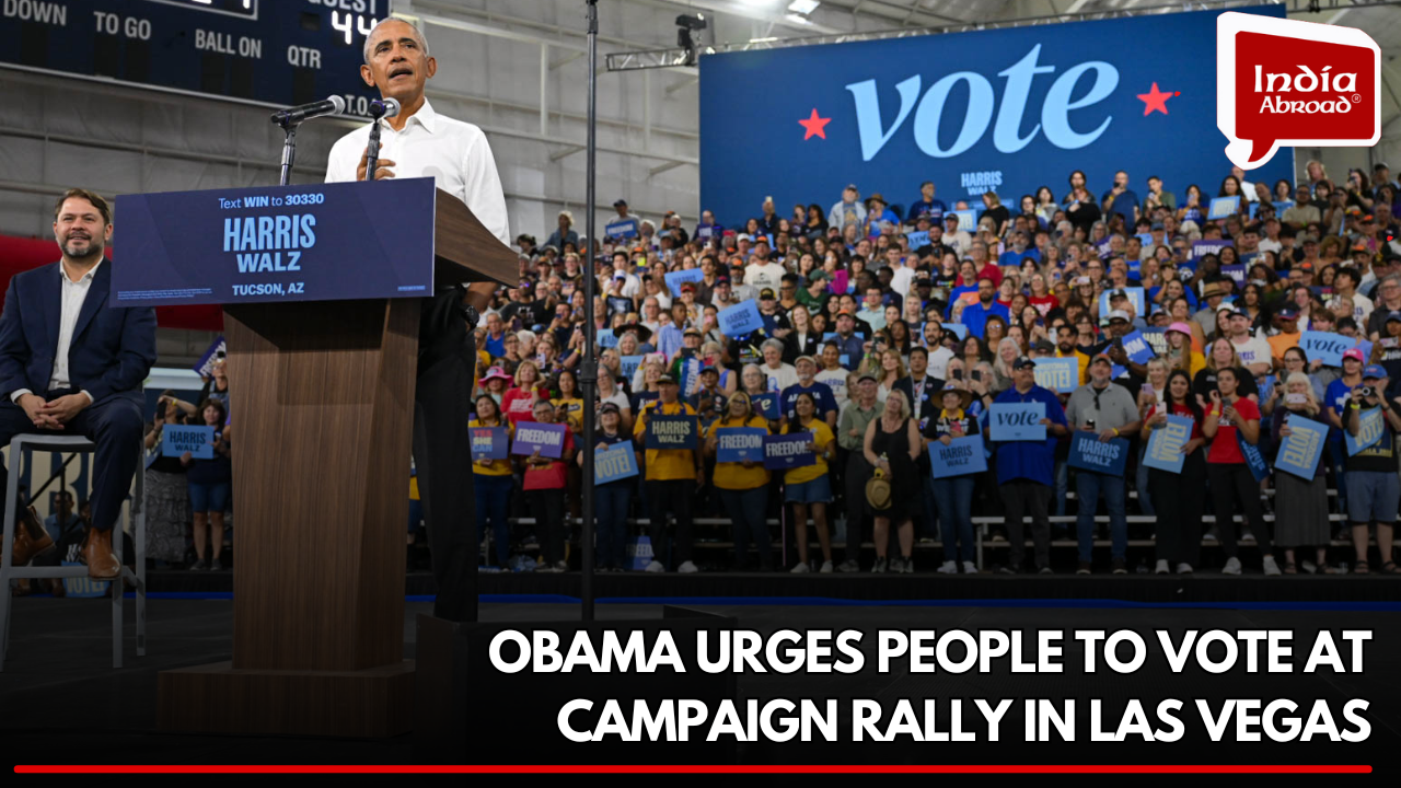 Obama urges people to vote at campaign rally in Las Vegas